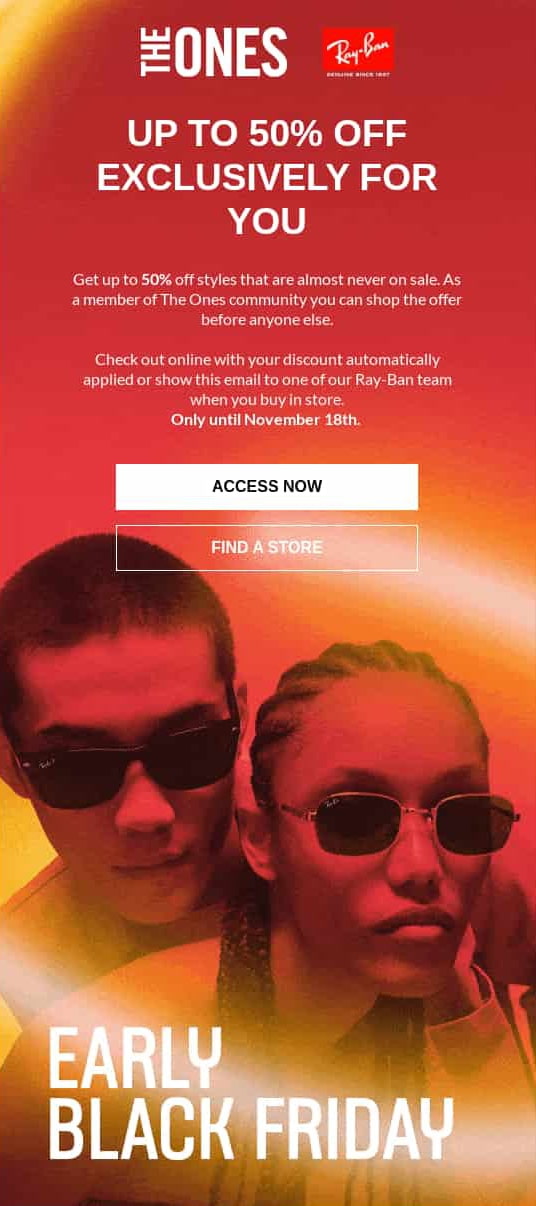 Ray-Ban had one of the best Black Friday advertising campaigns.